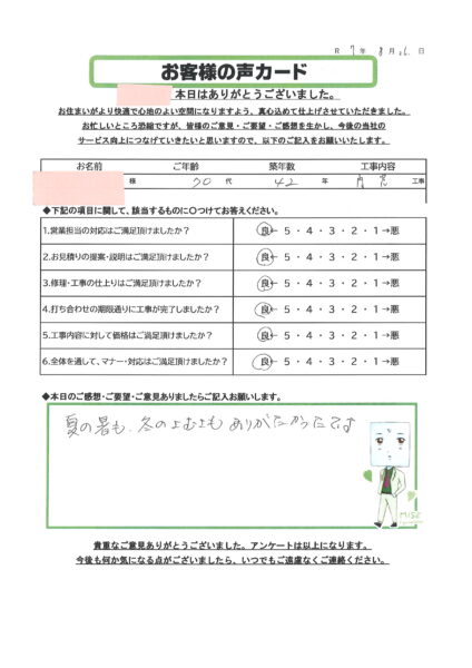 栃木市 H様のお声