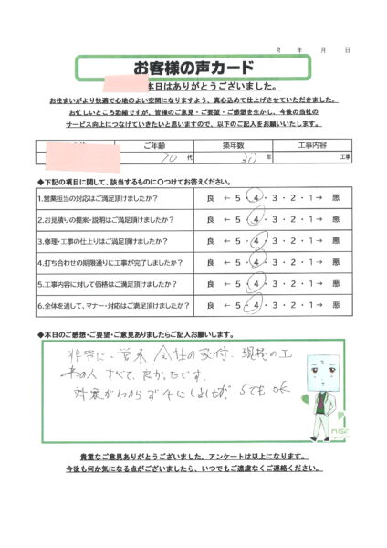 栃木市 N様のお声