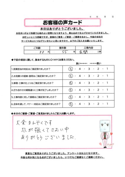 栃木市 M様のお声