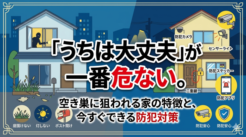 「うちは大丈夫」が一番危ない。 空き巣に狙われる家の特徴！【栃木市/小山市】