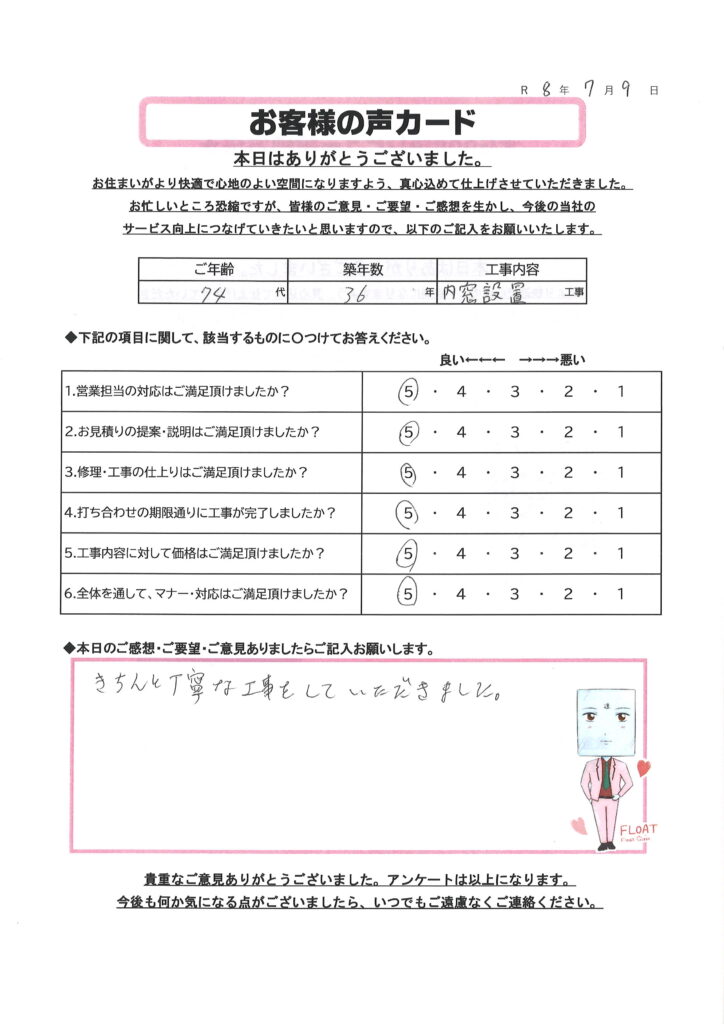 栃木市 F様のお声
