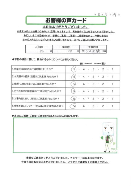栃木市 M様のお声