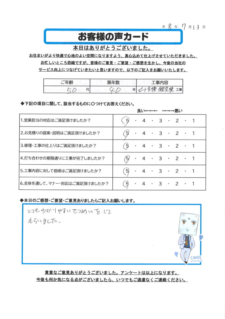栃木市 T様のお声
