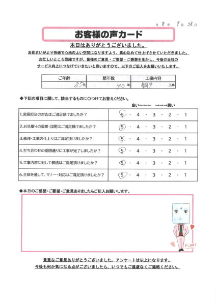 栃木市 K様のお声
