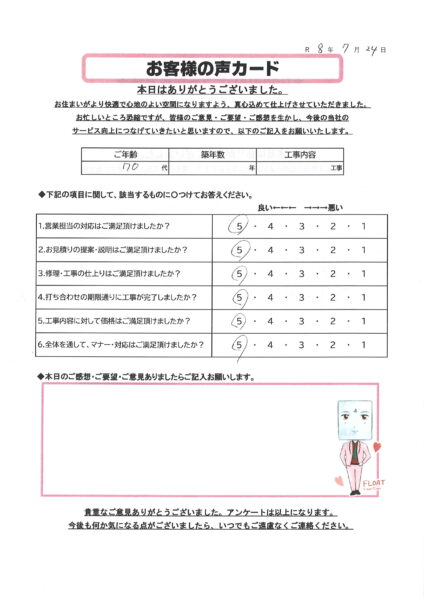 栃木市 T様のお声